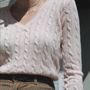 BRANDY MELVILLE CABLE KNIT PINK SWEATER